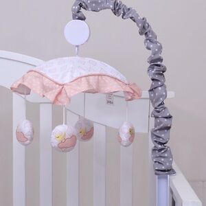 Baby Crib Bird Cloud Mobile, Nursery Mobile for Crib with Music Wind Up Spinner